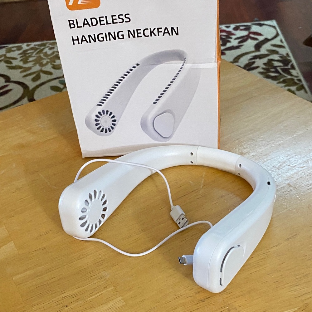 Bladeless Hanging Neck Fan - White